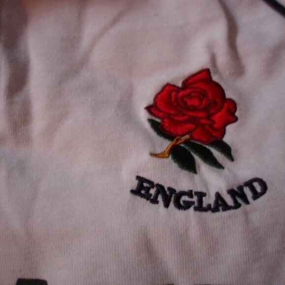 England Rose Polo Shirt Rugby Badge Nations Supporter Top Clothes Boys Sz 11-12 - Picture 6 of 8